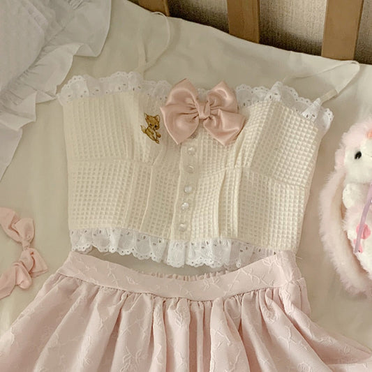 The Tiniest Pastel Baby Kitten      Top Kawaii Academia Y2K Cottagecore Coquette Fairycore Dollette Princesscore