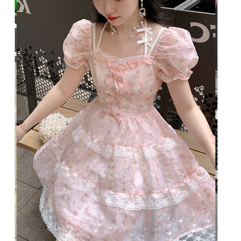 Rosali Marie Cottagecore Princesscore Fairycore Coquette Kawaii Dress