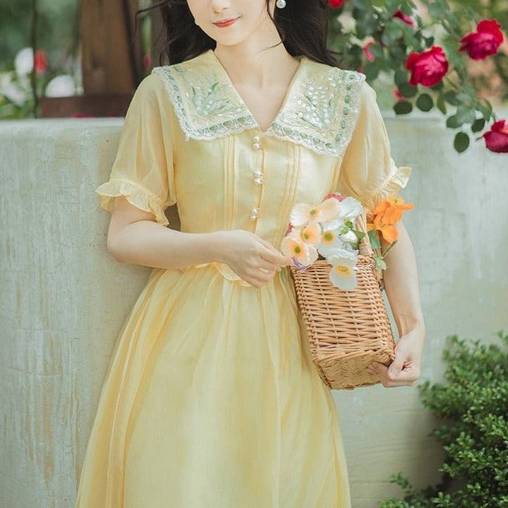 Lily Florist of the Valley Fairycore Princescore Cottagecore Dress - Starlight Fair