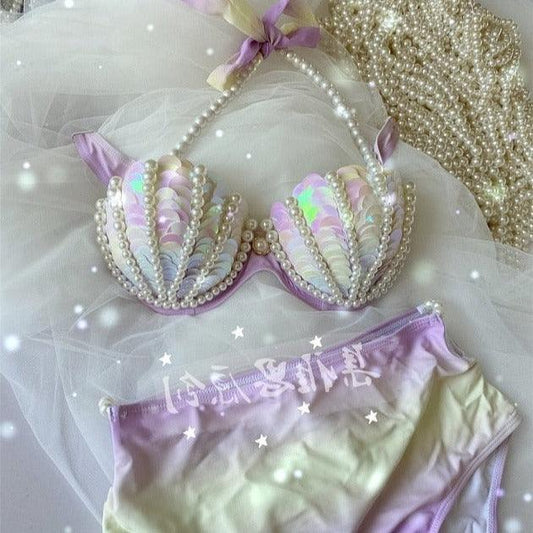 Opal Fire Fairycore Princesscore Mermaid Swimwear Bikini - Starlight Fair