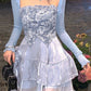 Blossoms in the Ice Cottagecore Princesscore Fairycore Kawaii Dress with Optional Cardigan Set