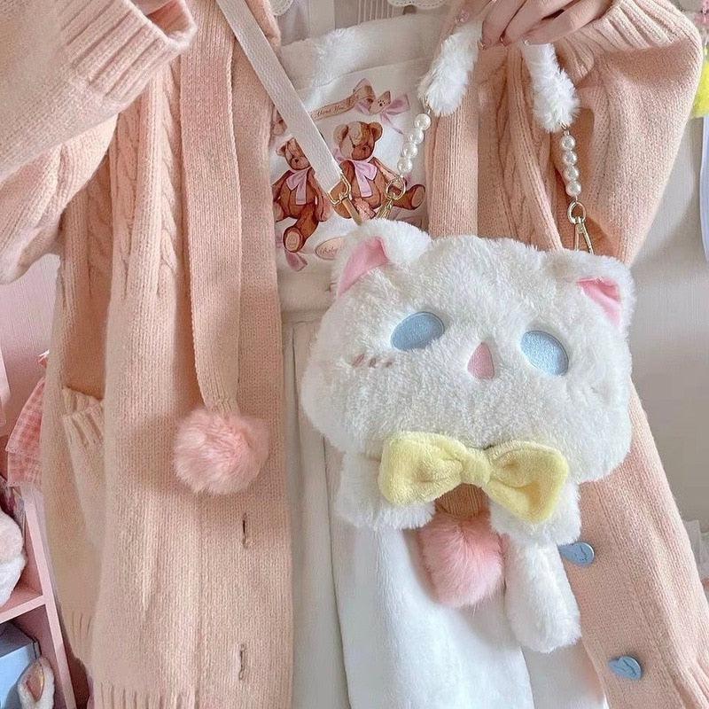 Snowy the Pastel Kitten Cottagecore Fairycore Princesscore Coquette Kawaii Bag - Starlight Fair