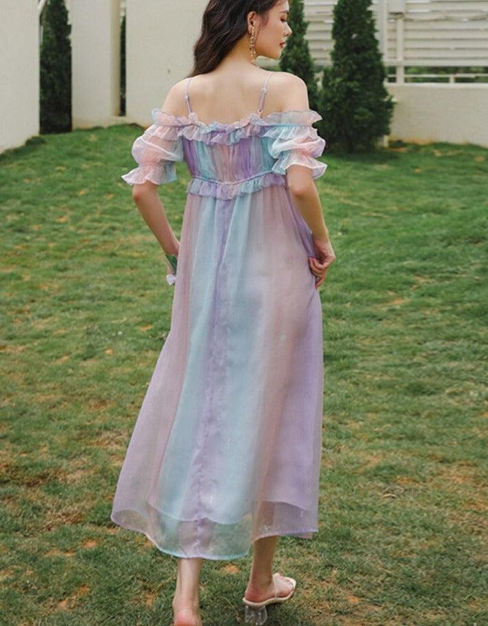 Opalescent Watercolors Fairycore Cottagecore Princesscore Dress - Starlight Fair