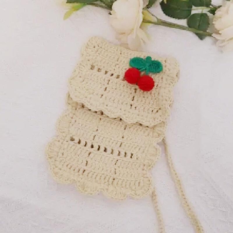 Hand-crocheted Pure Cotton Strawberries and Darling Memories Fairycore Princesscore Coquette Kawaii Mini Bag - Starlight Fair