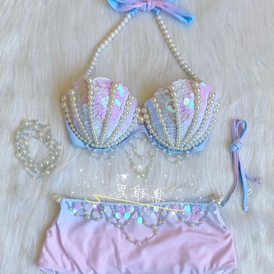 Pools of Moonlight Fairycore Princesscore Mermaid Swimwear Bikini - Starlight Fair