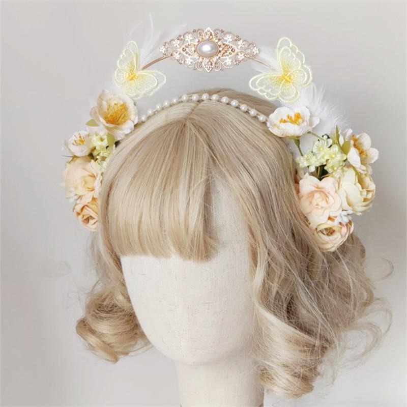 Crown of Eden Cottagecore Princesscore Fairycore Princesscore Coquette Soft Girl Kawaii Angelcore Headband Flower Crown Hair Accessory