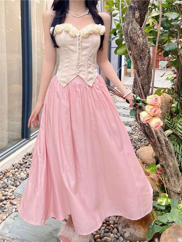 Icing Rose Elf Corset Top and Skirt Bottoms Dress Set - Starlight Fair