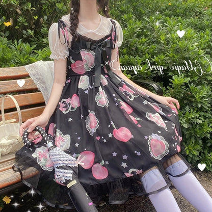 Peachy Keen Valentine Cottagecore Fairycore Princesscore Coquette Kawaii Dress