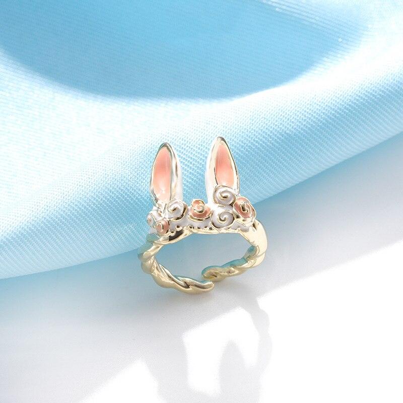 Melodies of the Forest Bunny and Kitten Fairycore Cottagecore Princesscore Adjustable Ring Jewelry - Starlight Fair