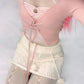 Kayla Mari Cottagecore Fairycore Princesscore Coquette Kawaii Balletcore Pink Pilates Princess Top and Cardigan Set
