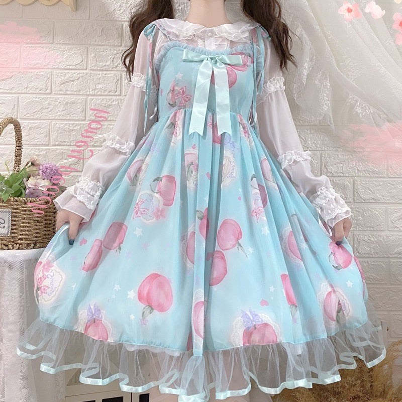 Peachy Keen Valentine Cottagecore Fairycore Princesscore Coquette Kawaii Dress