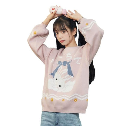 Usagi Chan's Bunny Date Fairycore Cottagecore Princesscore Sweater Top - Starlight Fair