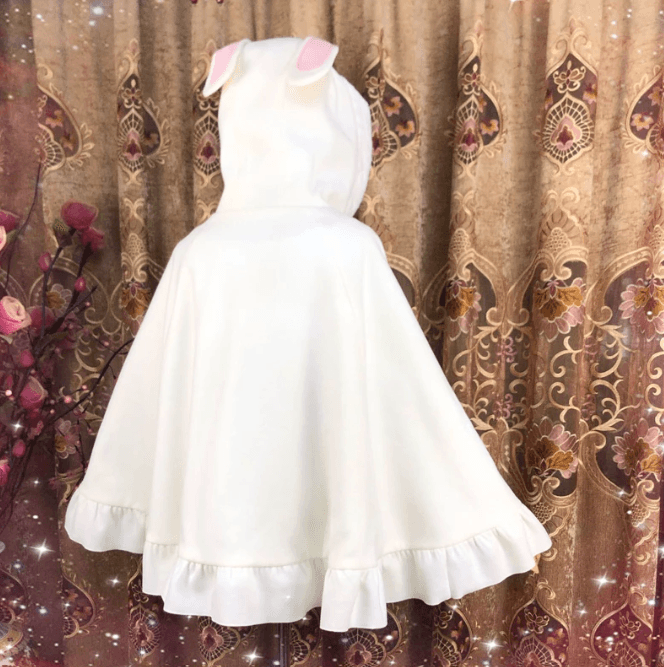 Rosalinde the Bunny Princess Fairycore Princesscore Cottagecore Warm Cloak Sweater Top - Starlight Fair