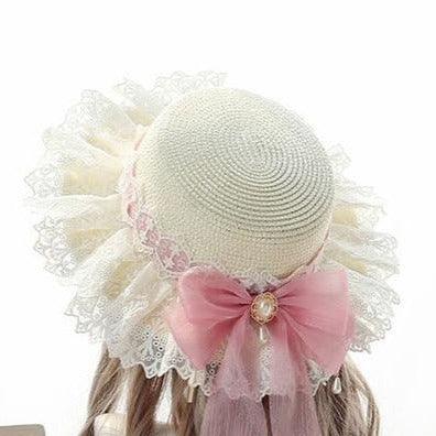 Lace, Ribbon, and Charm Straw Sun Hat