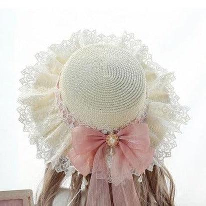 Lace, Ribbon, and Charm Straw Sun Hat 