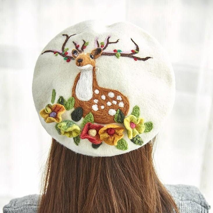 Holly Stag Fairycore Cottagecore Warm Hat - Starlight Fair