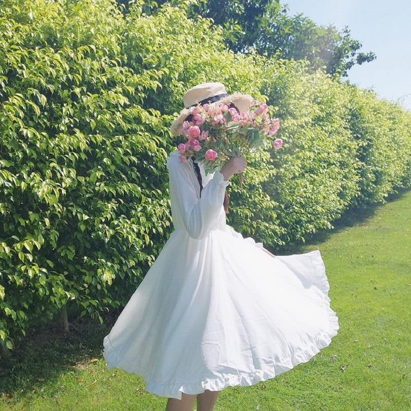 Cottagecore Princesscore Hidden Garden White Dress - Starlight Fair