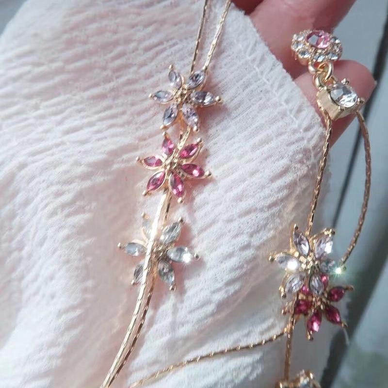 Blown by the Breeze Pink Blossom Drop earrings 