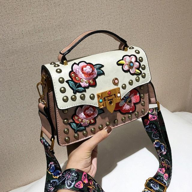 Crossbody Bag With Floral Accent - Starlight Fair