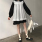 Two-Layer Ruffled Long Puff Sleeve Collar Mini Dress 
