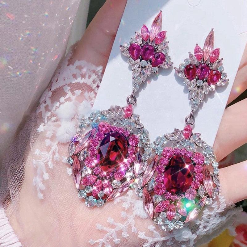 Luxurious Pink Drop Earrings 