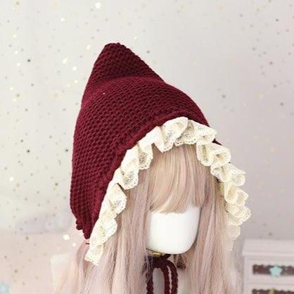 Little Lace Hood Warm Winter Knitted Hat 