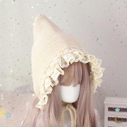Little Lace Hood Warm Winter Knitted Hat 