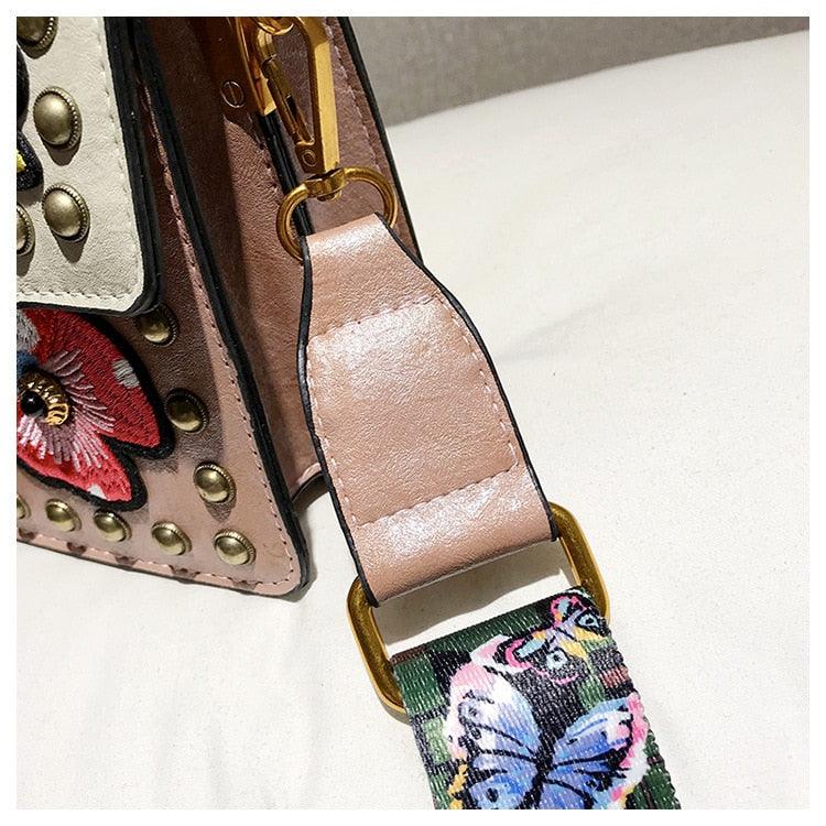 Crossbody Bag With Floral Accent - Starlight Fair