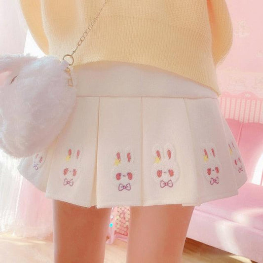 Bunny Friend Cream Fairycore Skirt Bottoms - Starlight Fair