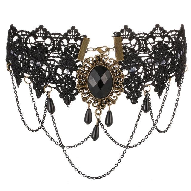 Whimsical Elegance Dark Fairycore Princesscore Choker - Starlight Fair