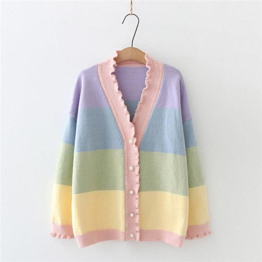 Pastel Prisms Fairycore Sweater Top - Starlight Fair