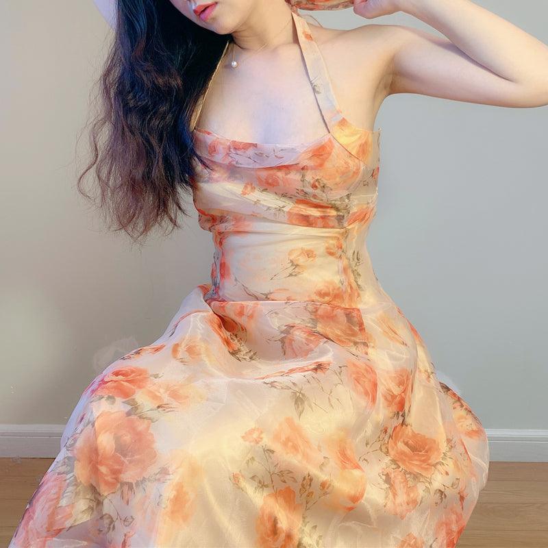 Citrus Rose Tea Fairycore Dress - Starlight Fair