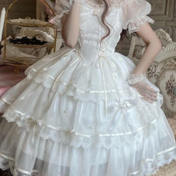 Crystalline Eclair Frosting Fairycore Princesscore Dress with Petticoat ...