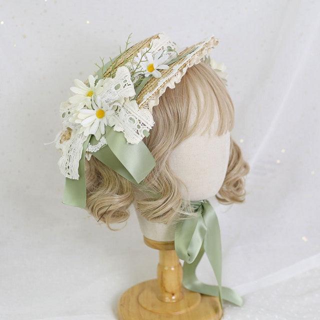 Mini Cottagecore Spring Straw Floral Kawaii Hat - Starlight Fair