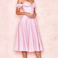 Cottagecore Off Shoulder Pink Dress - Starlight Fair