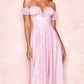 Cottagecore Off Shoulder Pink Dress - Starlight Fair