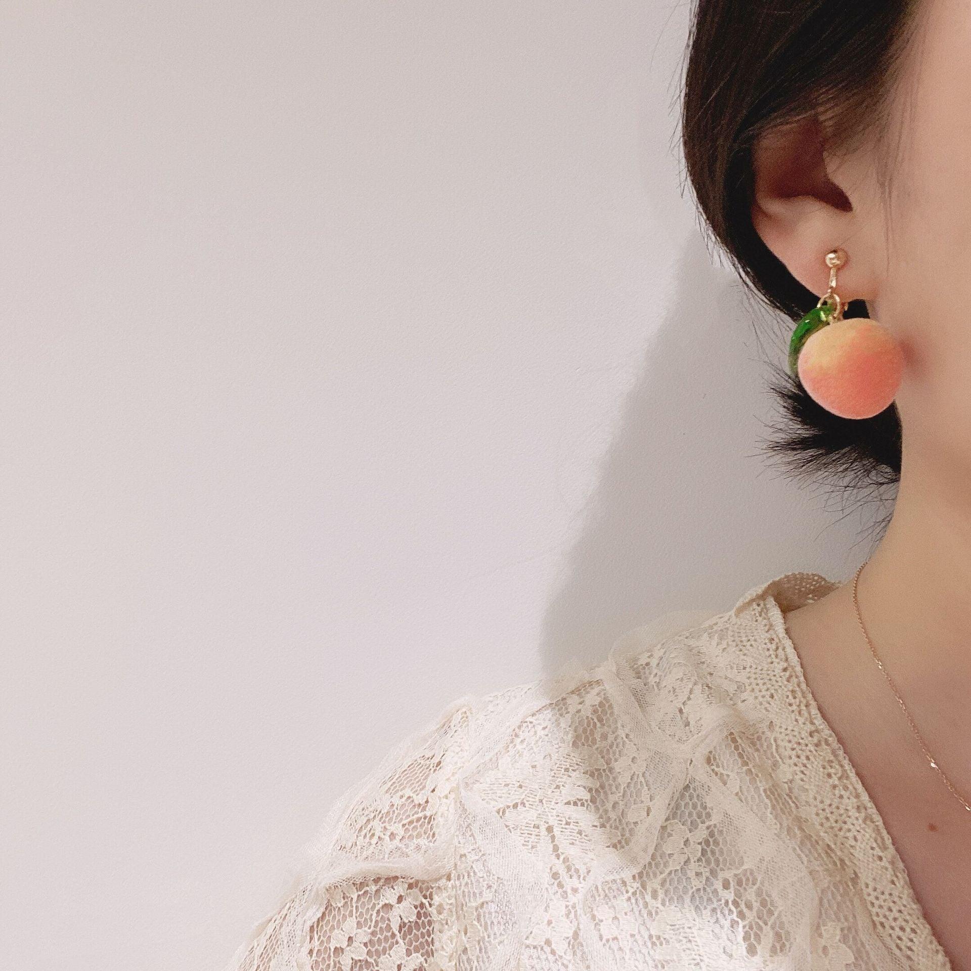Juicy Peach Kawaii Cottagecore Earrings - Starlight Fair