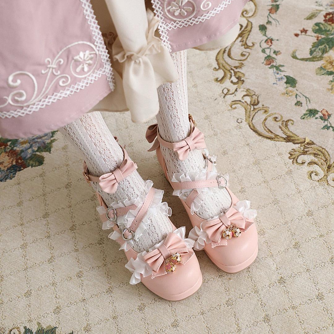 Love Heart Pink Lolita Shoes