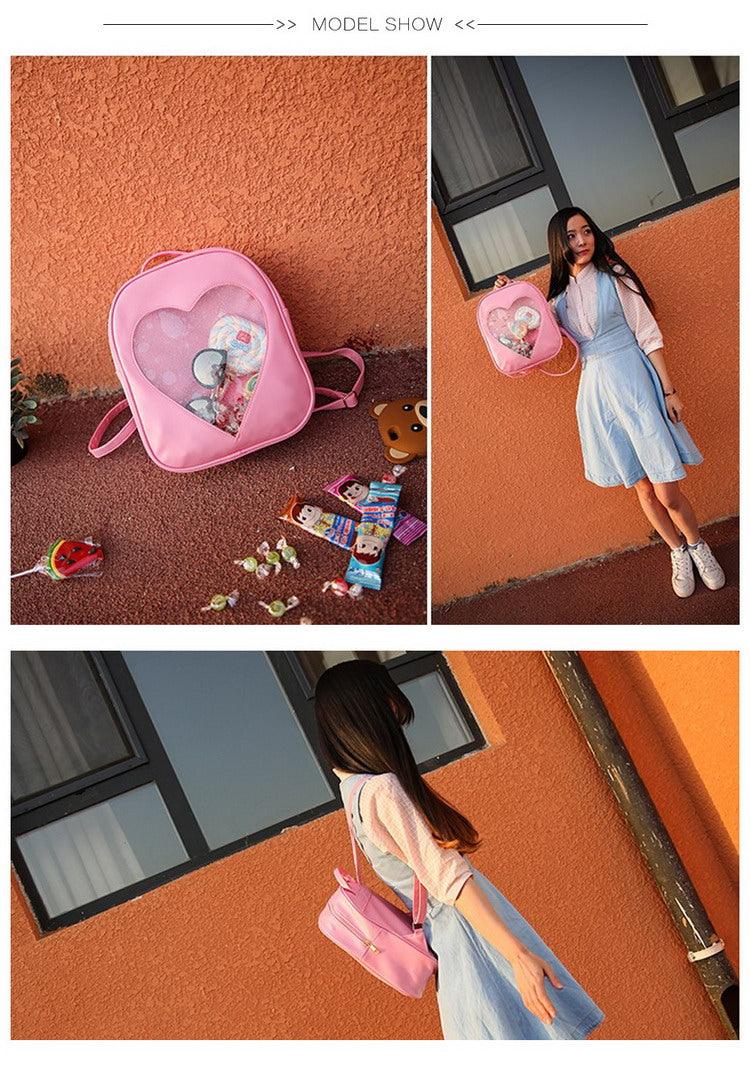 Heart Window Slot Kawaii Backpack - Starlight Fair