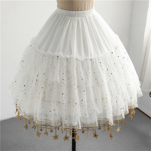 Stardrops Shower Fairycore Petticoat Skirt Bottoms - Starlight Fair