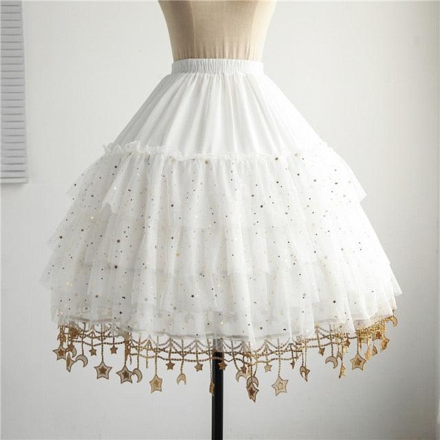 Stardrops Shower Fairycore Petticoat Skirt Bottoms - Starlight Fair