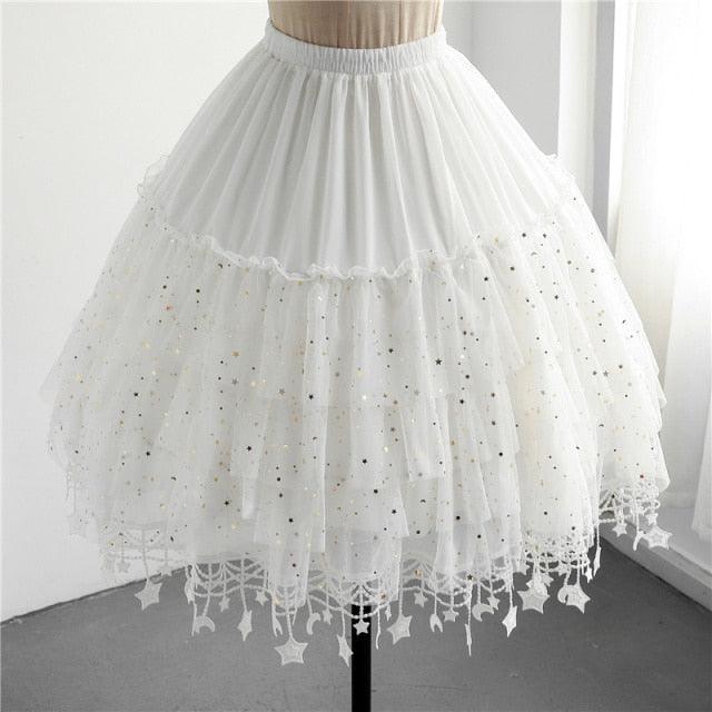 Stardrops Shower Fairycore Petticoat Skirt Bottoms - Starlight Fair