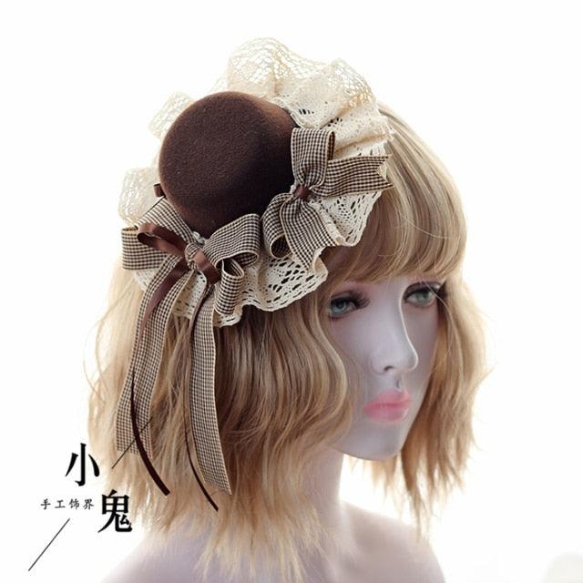 Mocha Latte Cottagecore Mini Hat and Hair Accessories Small Hat