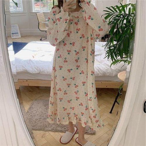 White Cherries Cottagecore Sleepwear - Starlight Fair