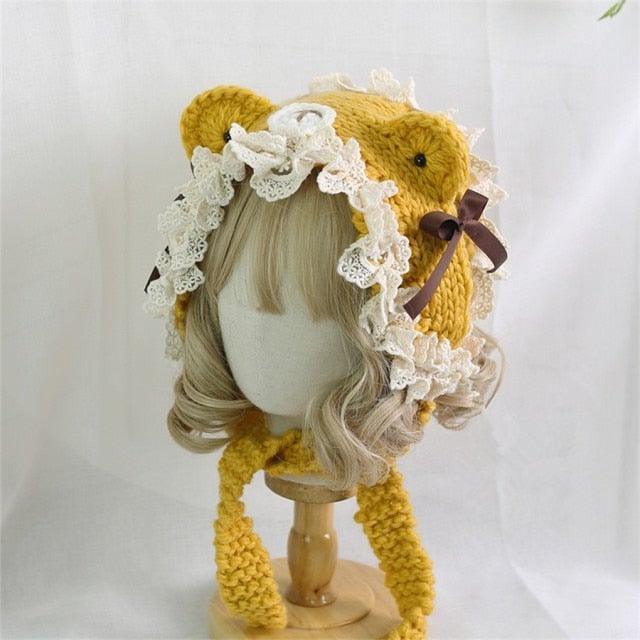 Magic Porridge Bear Fairycore Cottagecore Wearm Hat Bonnet - Starlight Fair