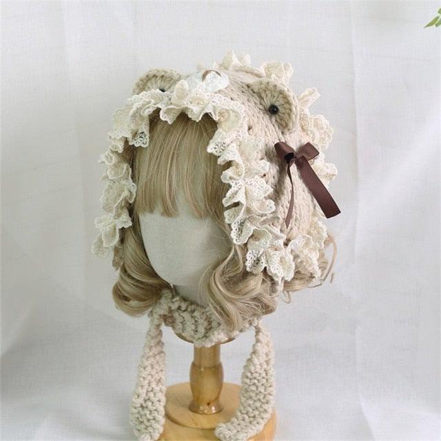 Magic Porridge Bear Fairycore Cottagecore Wearm Hat Bonnet - Starlight Fair