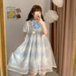 Pastel Chessboard Bunny Piece Fairycore Dress with Optional Bow - Starlight Fair