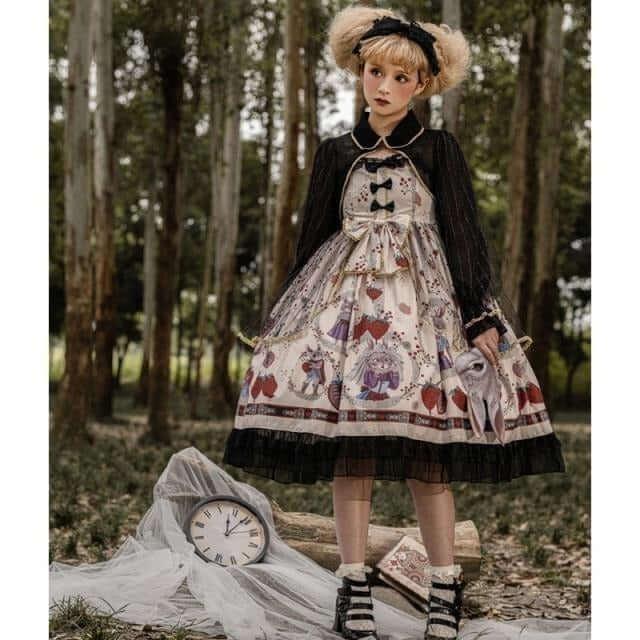 A Bunny's Tale Fairycore Cottagecore Dress Set with Optional Cardigan Top - Starlight Fair
