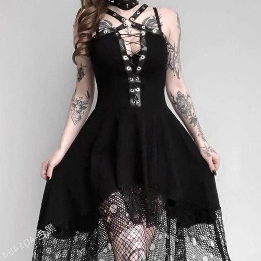 Lady of Moonlit Nights Dark Fairycore Dress - Starlight Fair