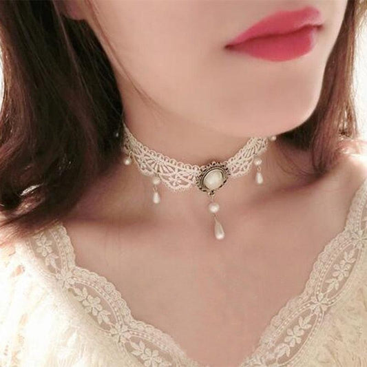 Antique Snowdrop Fairycore Cottagecore Princesscore Choker - Starlight Fair